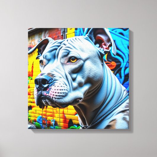 Colorful Urban Graffiti Street Art Pitbull Lover Leinwanddruck (Vorderseite)