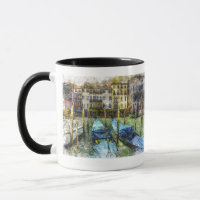 Colorful Venice Blue Gondolas