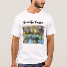 Colorful Venice Gondeln Malerei T-Shirt