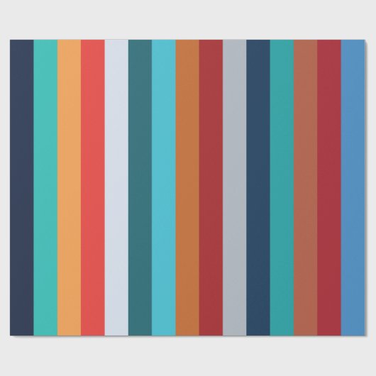 Colorful Vertical Retro Stripes Geschenkpapier (Flach)