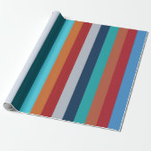 Colorful Vertical Retro Stripes Geschenkpapier (Ungerollt)