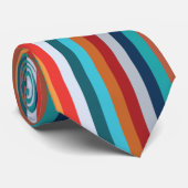 Colorful Vertical Retro Stripes Krawatte (Gerollt)