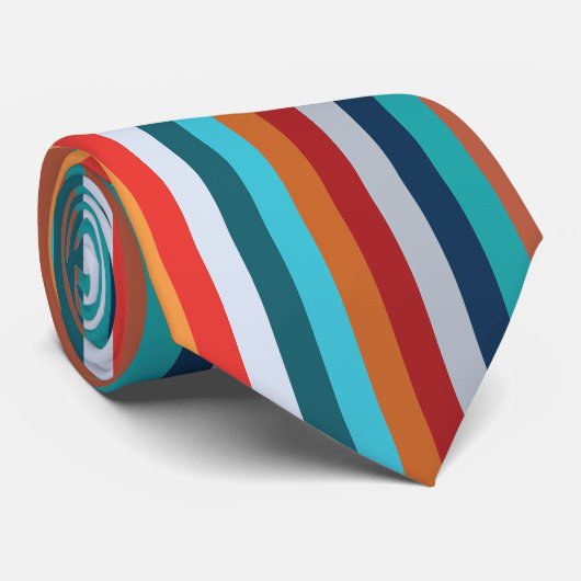 Colorful Vertical Retro Stripes Krawatte (Gerollt)