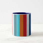 Colorful Vertical Retro Stripes Zweifarbige Tasse (Mittel)
