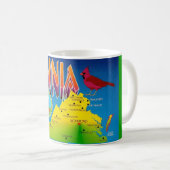 Colorful Vibrant  Virginia Map Mug Kaffeetasse (VorderseiteRechts)