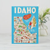 Colorful Vintage 5x7 Big Idaho Map Postcard (Stehend Vorderseite)