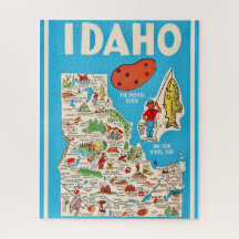 Colorful Vintage Idaho Map 16x20 Puzzle