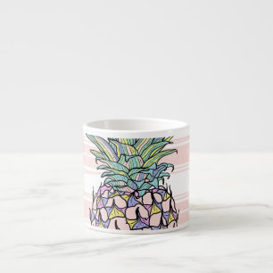 Colorful vintage pineapple illustration. espressotasse