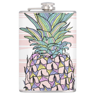 Colorful vintage pineapple illustration. flachmann