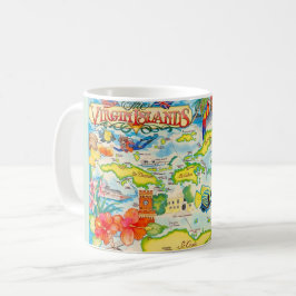 Colorful Virgin Islands Map  Kaffeetasse