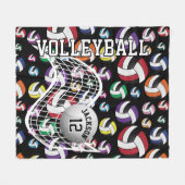 Colorful Volleyball Pattern Fleecedecke (Vorderseite (Horizontal))