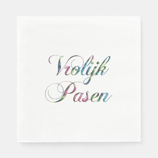 Colorful Vrolijk Pasen Dutch Language Happy Oaster Serviette (Vorderseite)