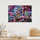 Colorful Wall Graffiti Illustration Poster (Küche)