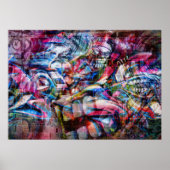 Colorful Wall Graffiti Illustration Poster (Vorne)