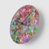 Colorful Water Color Runde Wanduhr (Winkel)