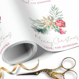 Colorful Watercolor Artistic Christmas Script Geschenkpapier