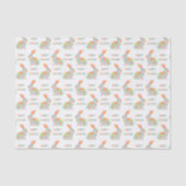 Colorful Watercolor Bunnies And Happy Easter Text Seidenpapier (Vorderseite)