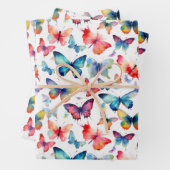 Colorful Watercolor Butterfly Pattern Geschenkpapier Set (Beispiel)