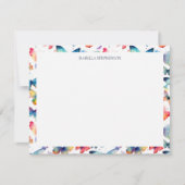 Colorful Watercolor Butterfly Pattern  Mitteilungskarte (Vorderseite)