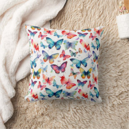 Colorful Watercolor Butterfly Rainbow Pattern Kissen