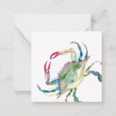 Colorful Watercolor Crab Mini Mitteilungskarte (Vorderseite)