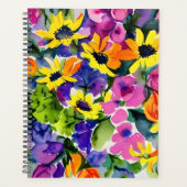 Colorful Watercolor Floral Art Planer (Vorderseite)