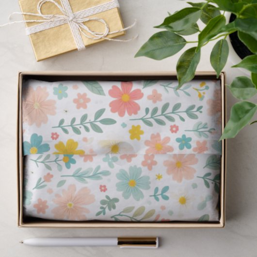 Colorful Watercolor Floral Seidenpapier (Geschenk)