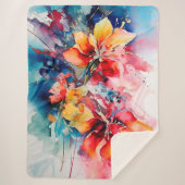 Colorful Watercolor Flowers Vibrant Art Sherpadecke (Vorderseite)