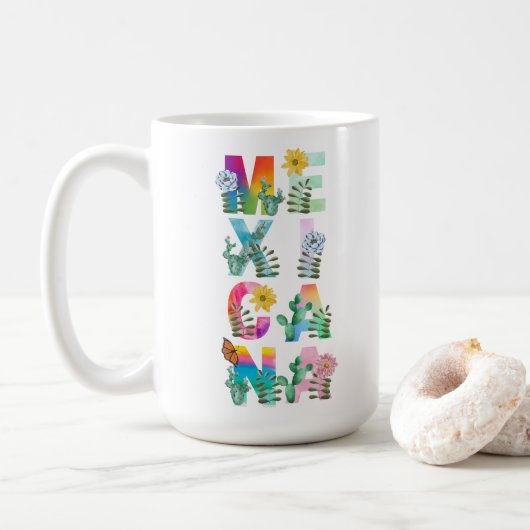 Colorful Watercolor Mexicana Kaffeetasse (Mit Donut)