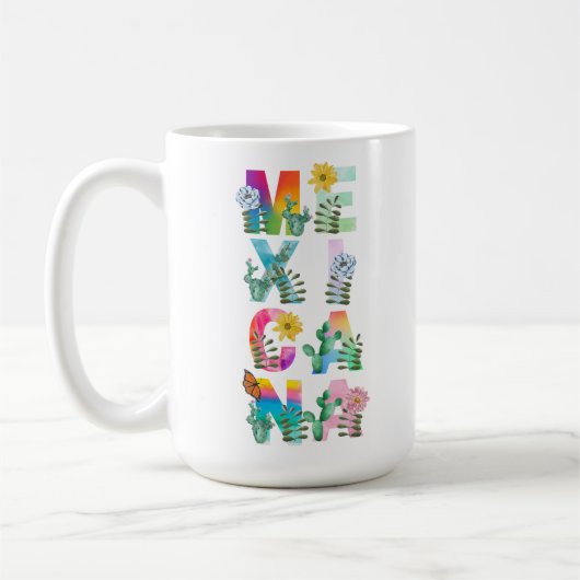 Colorful Watercolor Mexicana Kaffeetasse (Links)