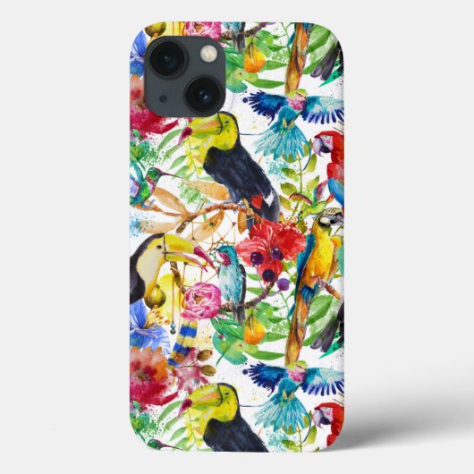 Colorful Watercolor Parrots Case-Mate iPhone Hülle (Rückseite)