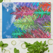 Colorful Watercolor Pine Trees Kitchen Towel Geschirrtuch (Gefaltet)