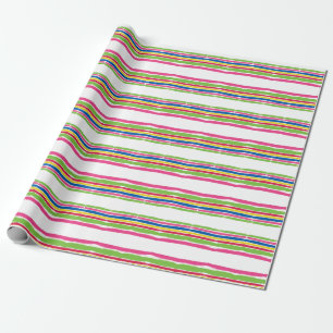 Colorful Watercolor Strokes, Christmas Stripes Geschenkpapier
