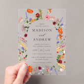 Colorful Watercolor Wildflower Arch Wedding Acryleinladungen (Insitu (Handheld))