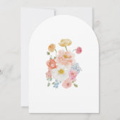Colorful Watercolor Wildflower Arch Wedding Einladung (Rückseite)
