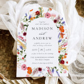 Colorful Watercolor Wildflower Arch Wedding Einladung