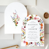 Colorful Watercolor Wildflower Arch Wedding Einladung