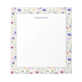 Colorful Watercolor Wildflower Floral Notepad Notizblock (Vorderseite)
