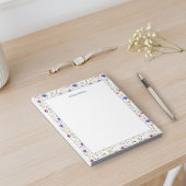 Colorful Watercolor Wildflower Floral Notepad Notizblock