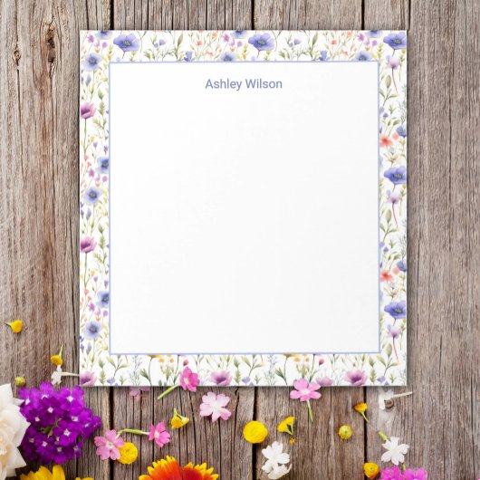 Colorful Watercolor Wildflower Floral Notepad Notizblock