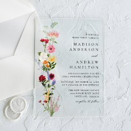 Colorful Watercolor Wildflower Wedding Acryleinladungen