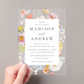 Colorful Watercolor Wildflower Wedding Acryleinladungen (Insitu (Handheld))