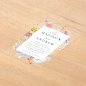 Colorful Watercolor Wildflower Wedding Acryleinladungen (Ablage )