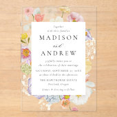 Colorful Watercolor Wildflower Wedding Acryleinladungen (Vorderseite)