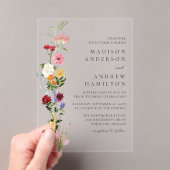 Colorful Watercolor Wildflower Wedding Acryleinladungen (Insitu (Handheld))