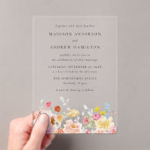 Colorful Watercolor Wildflower Wedding Acryleinladungen (Insitu (Handheld))