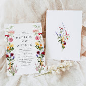 Colorful Watercolor Wildflower Wedding Einladung