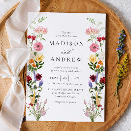 Colorful Watercolor Wildflower Wedding Einladung