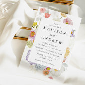 Colorful Watercolor Wildflower Wedding Einladung