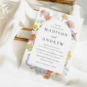 Colorful Watercolor Wildflower Wedding Einladung